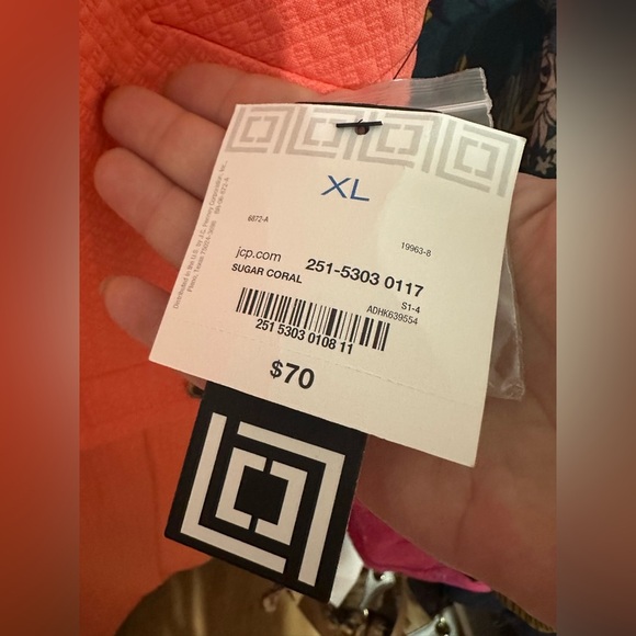 Liz Claiborne Dress XL Sugar Coral Sleeveless Textured Sheath Career Work 11/3 - Picture 6 of 10